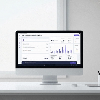 User experience optimization dashboard showing analytics and performance metrics