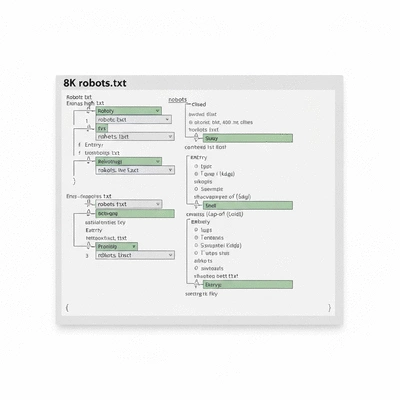 Professional diagram showing robots.txt file structure and crawling process