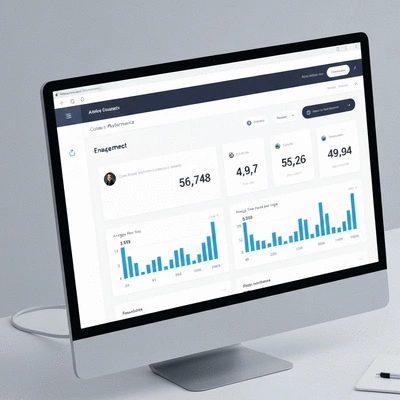 Analytics dashboard showing content performance metrics