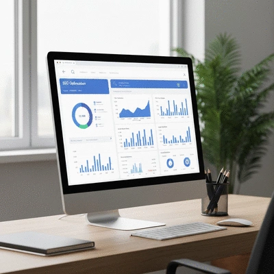 SEO-Optimierungstools und Analysedashboard