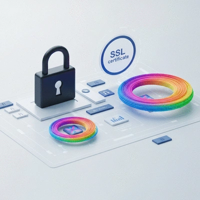 SSL certificate authentication process with digital security elements
